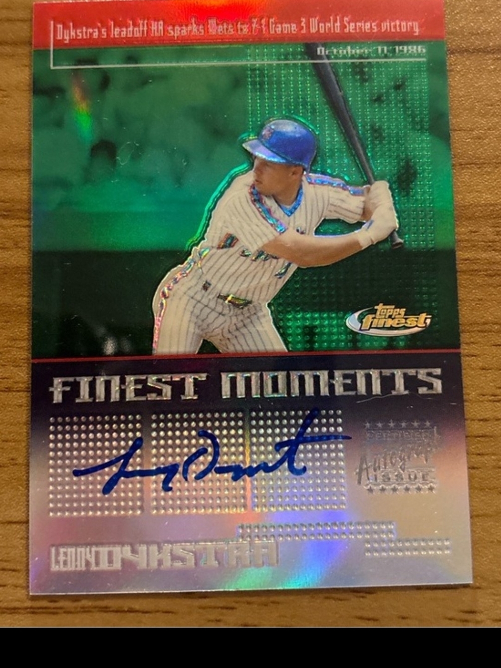 2004 Topps Finest Moments Lenny Dykstra On-Card Auto Autograph Mets FMA-LD